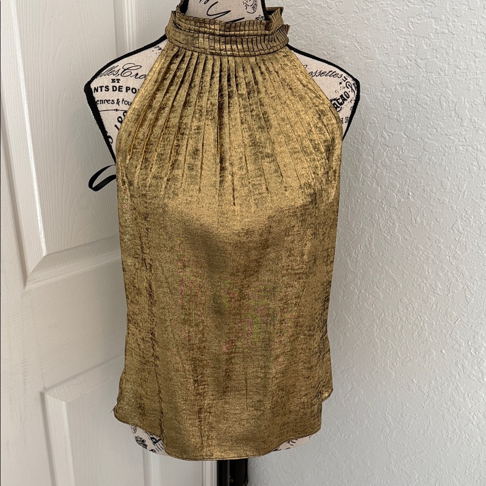 Gold Sleeveless Halter Top